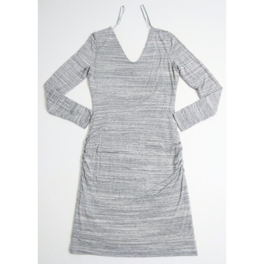 Banana RepublicSize Medium Gray Jersey Knit Long Sleeve Snitty LS Dress Ruched
